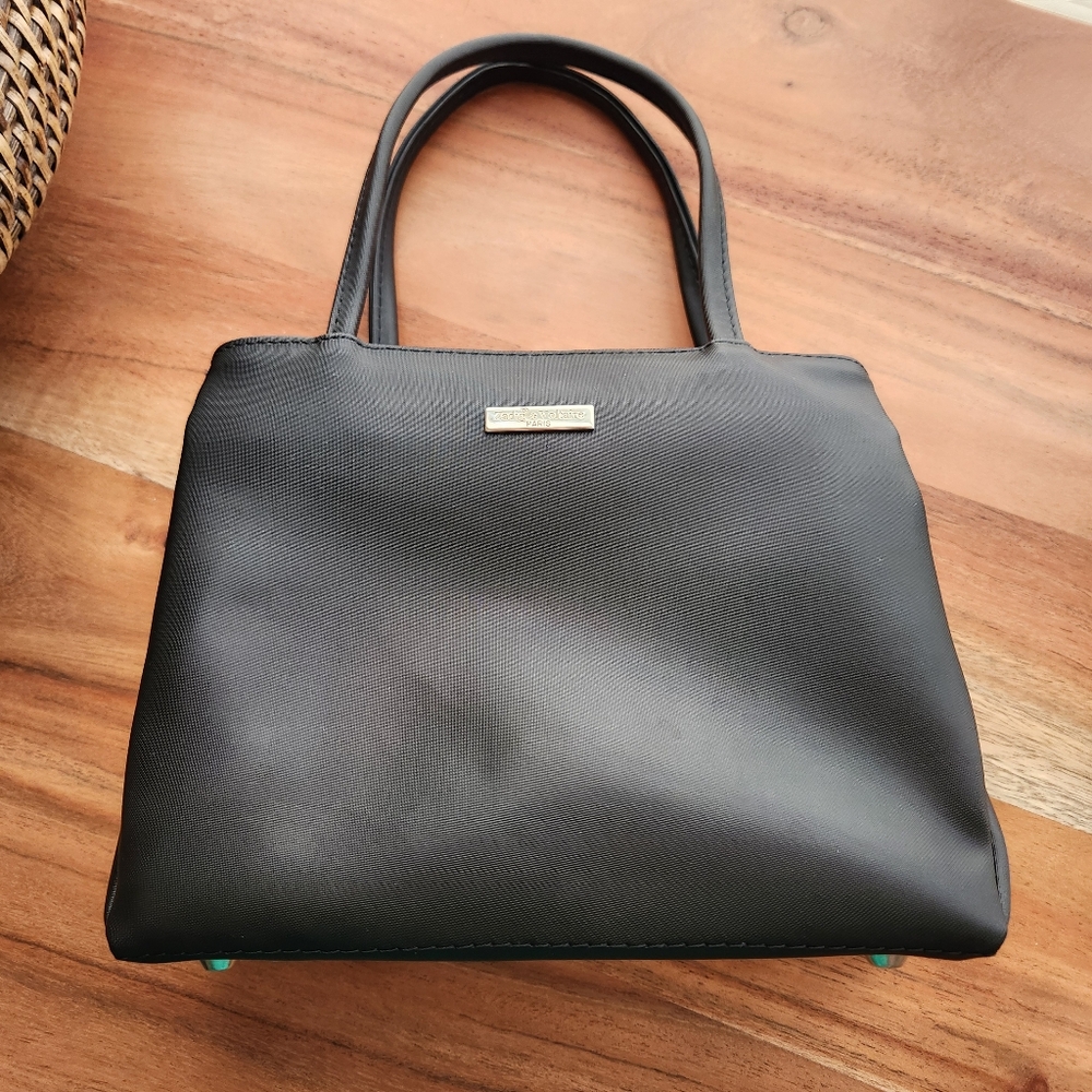 Zadig & Voltaire black coated nylon double handle bag